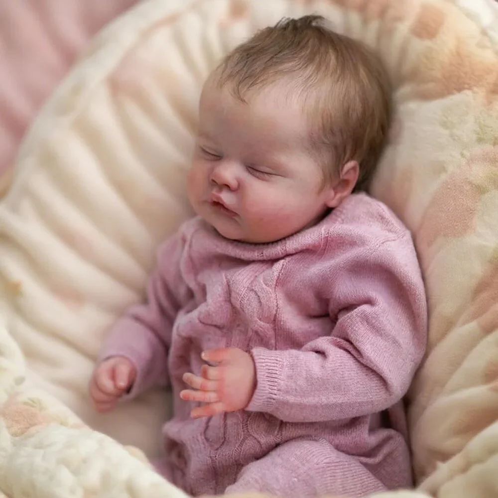 Realistic Reborn Baby Doll Girl 18 Inch Sleeping Newborn Lifelike Cloth Body - Picture 2 of 5